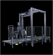 4100-45-OHA Heavy-duty rotary arm overhead automatic shrink wrapping and pallet wrapping system